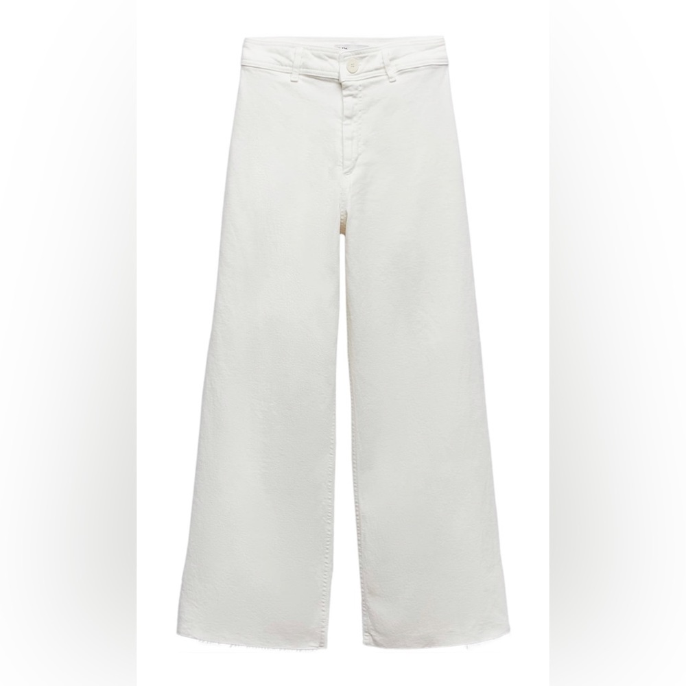 High rise white jeans
